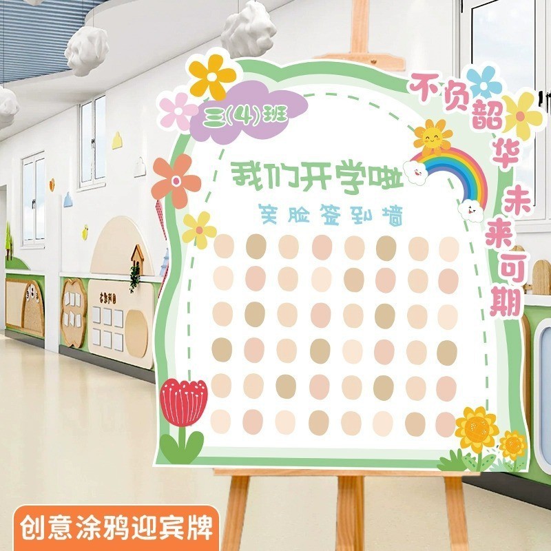 创意头像涂鸦迎宾区签名到墙订结婚礼布置开业店庆仪式感背景板|undefined