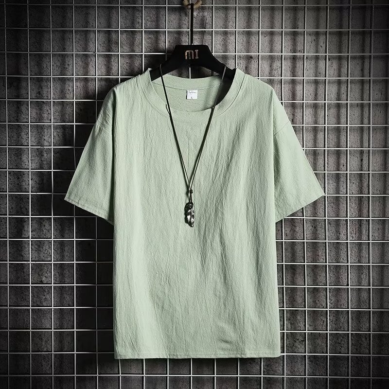 Manufacturer Wholesale Short-Sleeved T-Shirts for Men, New Summer Fashion Brand Trendy Loose-Fitting Solid Color T-Shirts