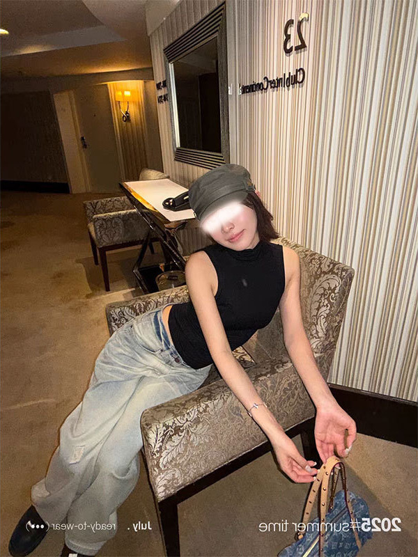 SUNONEONE 做旧水洗渐变牛仔裤女夏2025新款美式复古宽松休闲裤子|undefined
