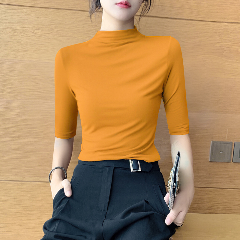 강황 하프 터틀넥 7부소매