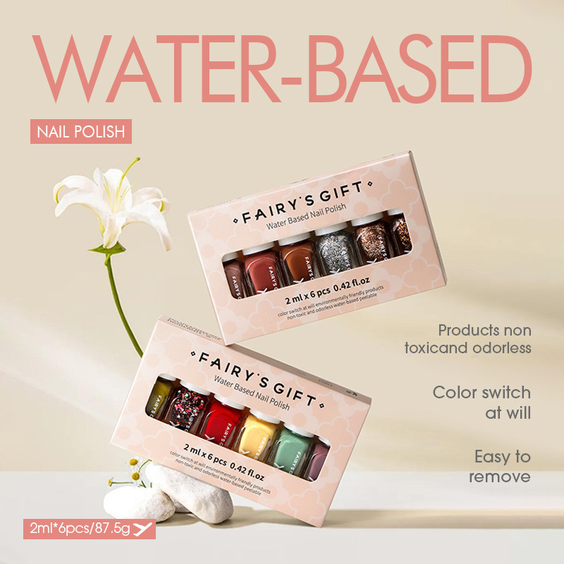 Cross-Border Special Water-Based Nail Polish Peelable, No-Bake, Odorless 6-Bottle Portable Travel Set Amazon Foreign Trade Wholesale Cross-Border Special Water-Based Nail Polish Peelable, No-Bake, Odorless 6-Bottle Portable Travel Set Amazon Foreign Trade Wholesale