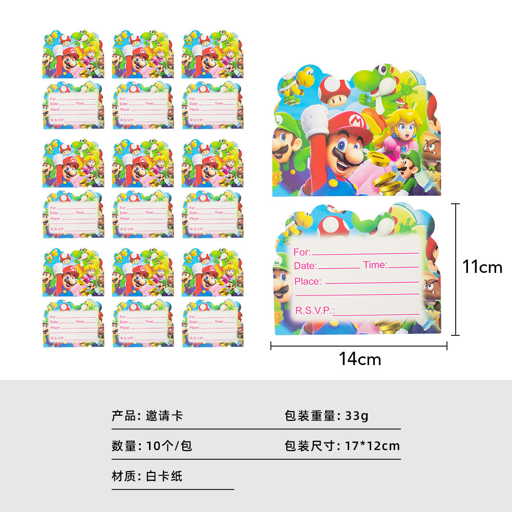 10 tarjetas de invitación/paquete