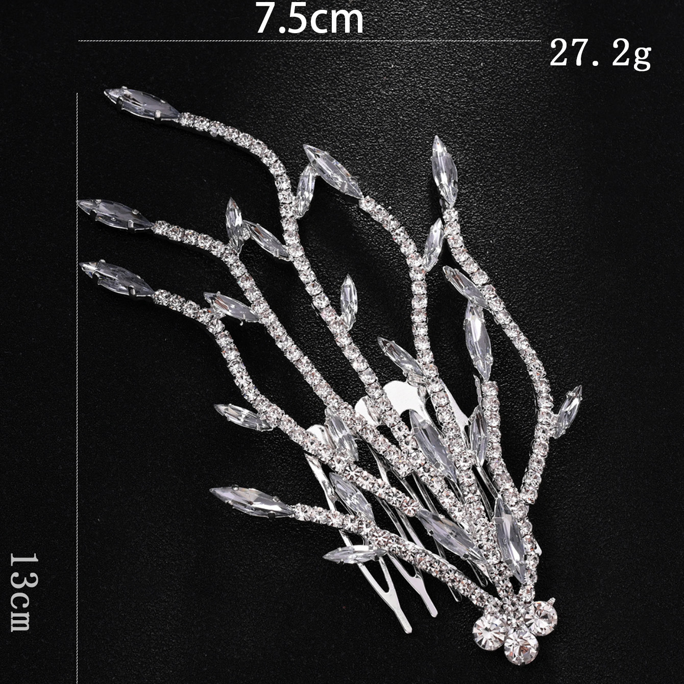 Ventas transfronterizas de novia caliente pinada de cabello super brillante accesorios de cabello de diamante de alta gama lujoso ligero tocado de viento