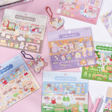 AGUGU快乐出逃咕卡贴纸套装韩国ins可爱造景人物手帐咕盘流麻贴纸