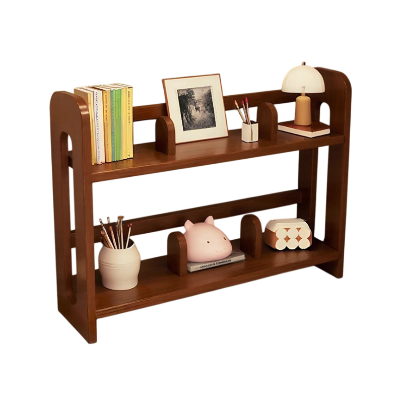 Mesa de madera sólida pequeña estantería de escritorio estudiantil estante de almacenamiento de escritorio de oficina estante de acabado multicapa estación de trabajo estante de almacenamiento vertical