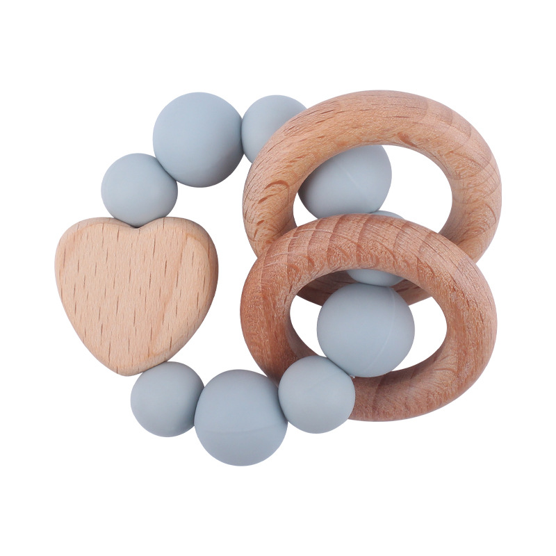 Nuevos suministros para bebés Beech Cartoon Love calmante bebé de silicona mordedura molar Beech Toy teether