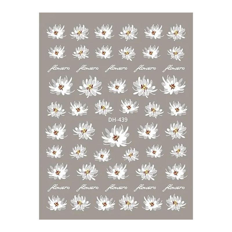 Fresh and Elegant White Flower Nail Stickers Flat Adhesive Small Fresh White Flower Nail Art Stickers Jewelry Dh Style