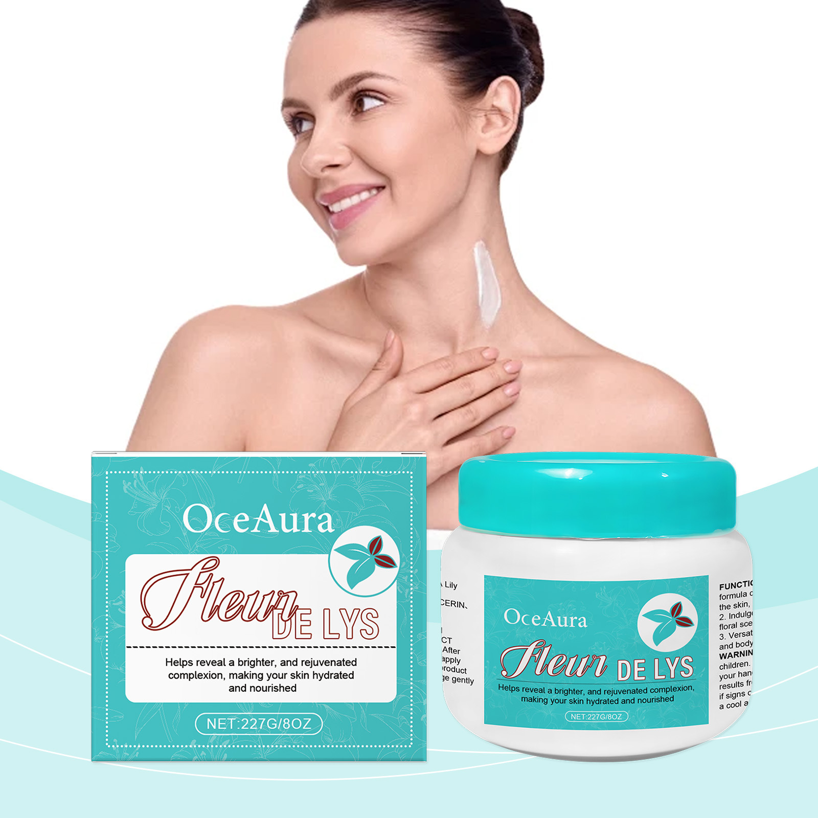 OCEAURA Lily Moisturizing Skin Cream hidrata suavemente y nutre la piel para el cuidado diario