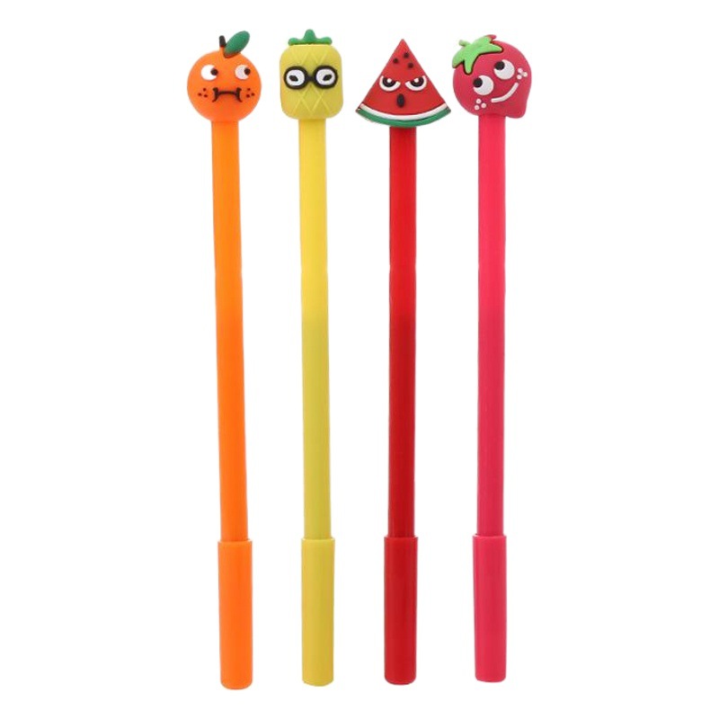 Pluma de gel de fruta tridimensional creativa directa de fábrica de dibujos animados de papelería de aprendizaje lindo suministros de oficina pluma de firma a base de agua