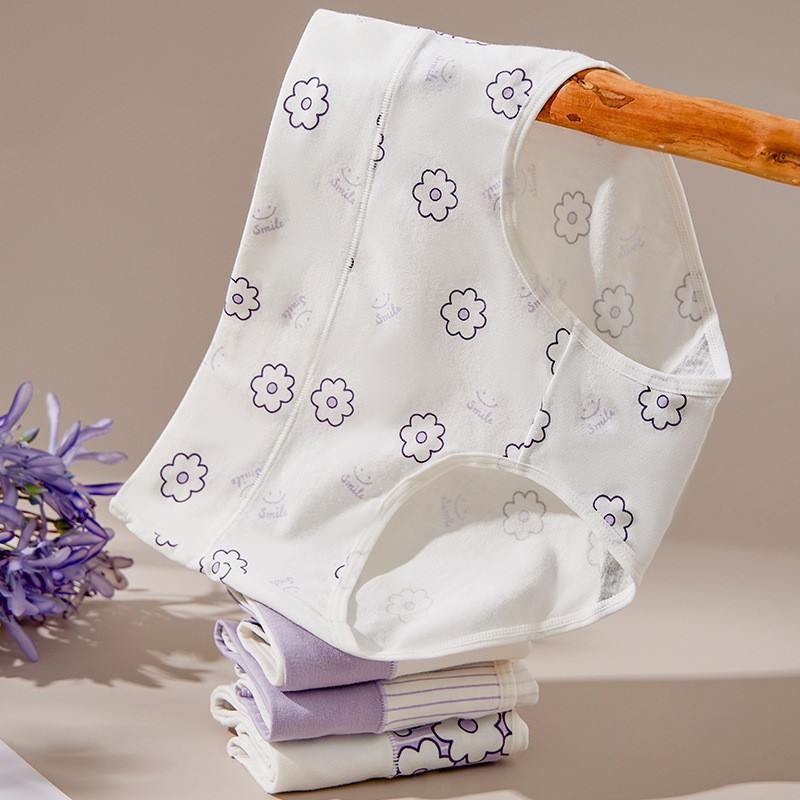 [Large Quantity Negotiable] Women's Underwear, Women's Pure Cotton Antibacterial Girls' Cute Cartoon Breathable and Comfortable Briefs