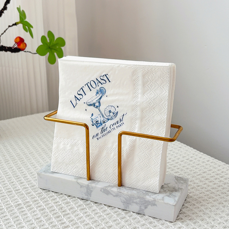 Cross-border Summer Relaxation Wine Glass Printed Napkin Theme Party Disposable Napkin Decoration Customization