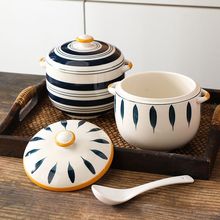 大容量家用陶瓷炖盅耐高温带盖罐装猪油油壶厨房油泼辣子辣椒灌