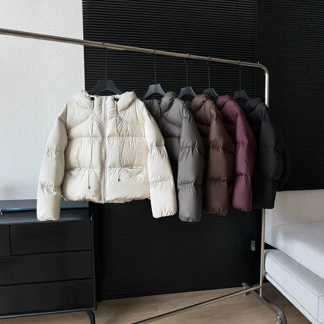 Nuevo otoño y invierno transfronterizo engrosado Ken bean con capuchón de pan, chaqueta de plumón suave, chaqueta corta de mujer, chaqueta blanca, moda