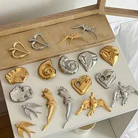 跨境爆款不锈钢胸针大合集时尚服饰配件胸花个性轻奢高级感别针