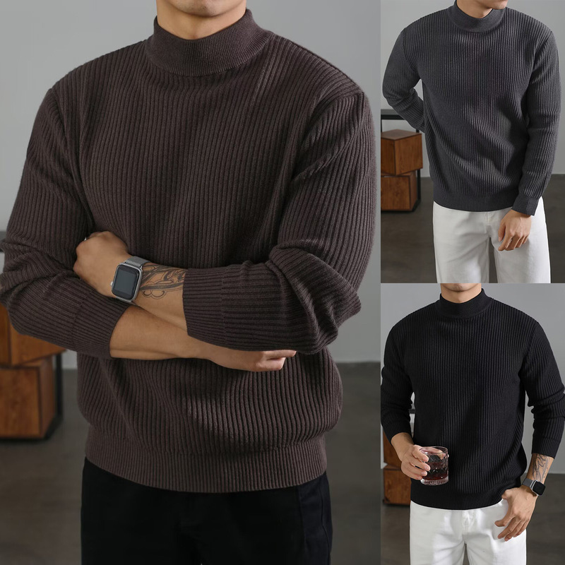 Half Turtleneck Knitwear Men's Autumn and Winter Base Layer Thermal Clothing Korean Business Suit Inner Wear Foreign Trade Cross-Border Wholesale Half Turtleneck Knitwear Men's Autumn and Winter Base Layer Thermal Clothing Korean Business Suit Inner Wear Foreign Trade Cross-Border Wholesale
