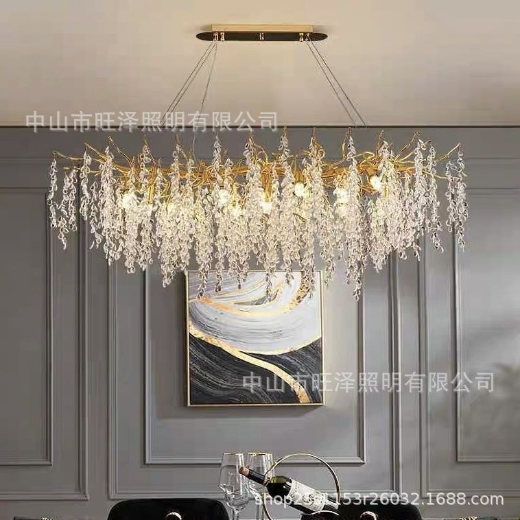 French-Style Light Luxury Living Room Crystal Chandelier Villa Bedroom Lamp Aluminum Creative Dining Branch Hall Lamp Grape Branch Chandelier French-Style Light Luxury Living Room Crystal Chandelier Villa Bedroom Lamp Aluminum Creative Dining Branch Hall Lamp Grape Branch Chandelier