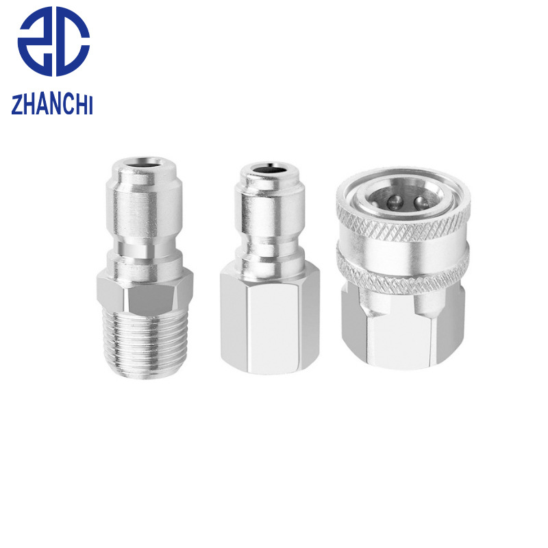 跨境新品 高压清洗机NPT3/8不锈钢快插头高压洗车水枪接头套装