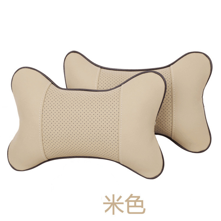 Car Neck Pillow, Car Headrest, Universal for All Seasons, Car Headrest, Pu Bone-Shaped Cushion Pillow