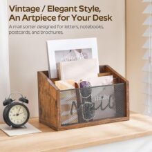 桌面储物盒木质台面邮件整理架家居书籍杂志办公桌文件收纳整理架