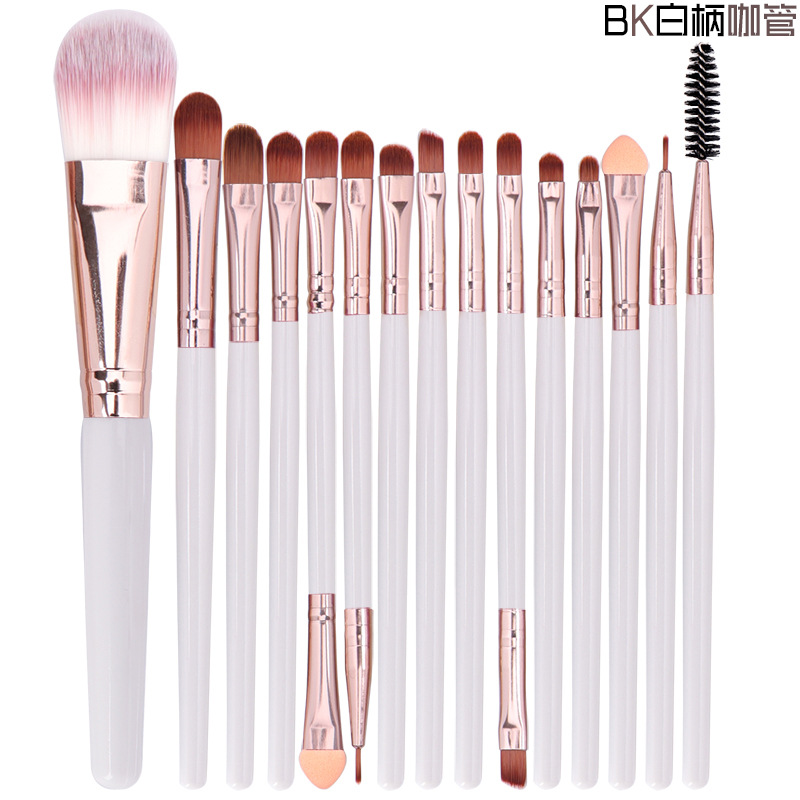 Bangfei 15 pinceles de maquillaje traje de sombra de ojos cepillo de cejas cepillo de pestañas cepillo de labios conjunto completo herramientas de belleza en stock