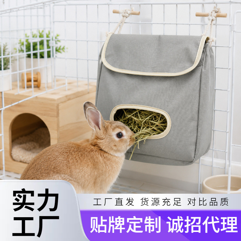 Hamster and Mole Food Bags Can Be Hung in the Cage, Portable Rabbit Hay Bags, Grass Feeders, Large Capacity, Anti-Waste
