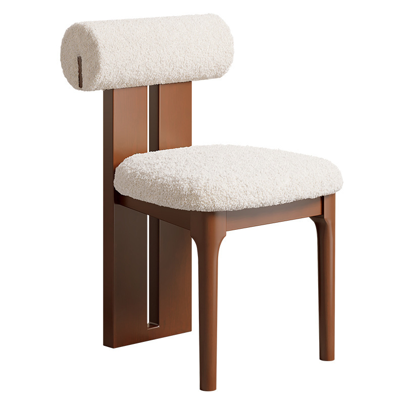 Mesa y silla de comedor de madera maciza medieval estilo retrógrado francés silla de respaldo casera diseñador de maquillaje casual silla de hipopótamo creativa
