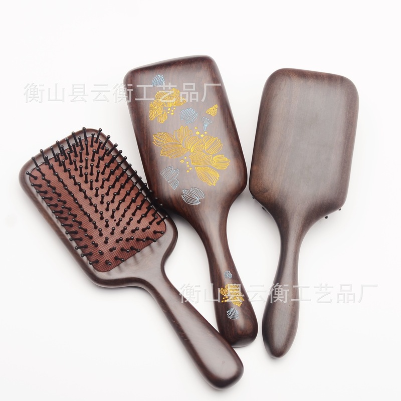 黒檀木大板エアクッション櫛家庭用マッサージ櫛天然実木大エアバッグ櫛頭皮マッサージカール櫛|undefined