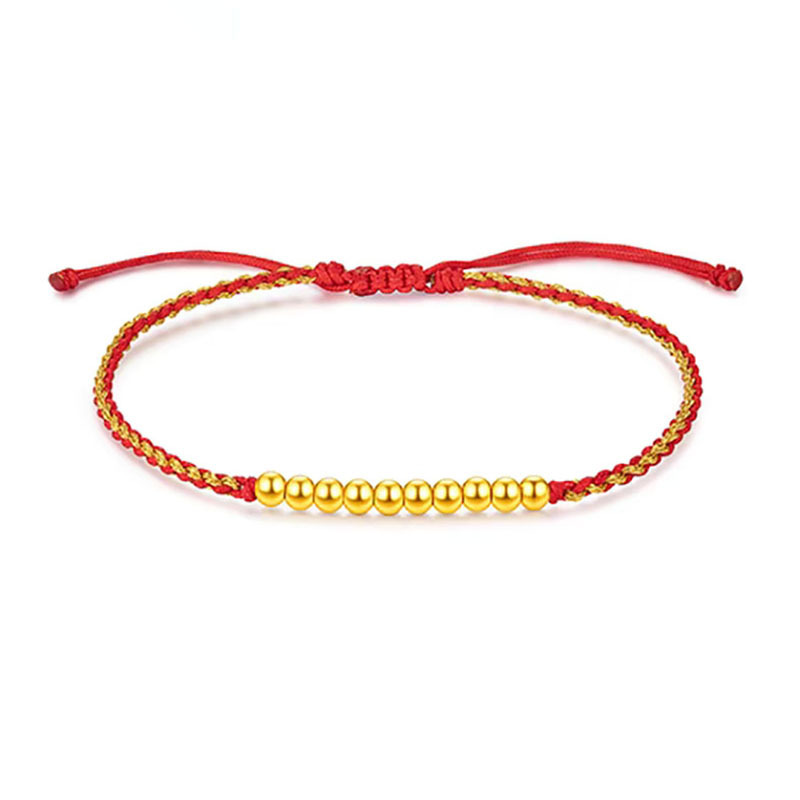 완벽한 금구슬과 붉은 밧줄