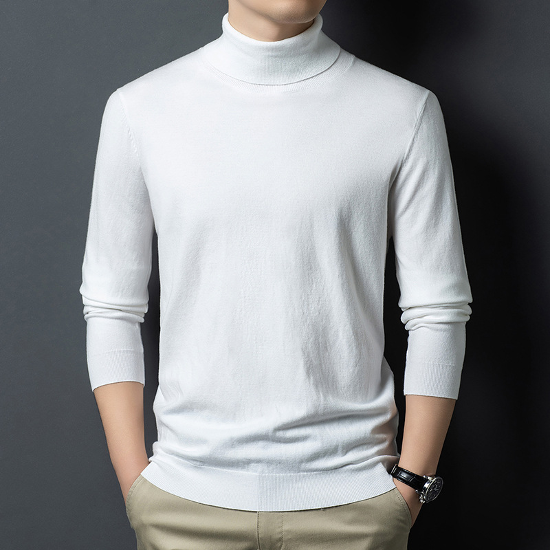Puyuan Fine-Spun High-Neck Thin Wool Sweater Men's 6 Wool Ultra-Fine Sweater Casual Warm Base Shirt Men's Wholesale
