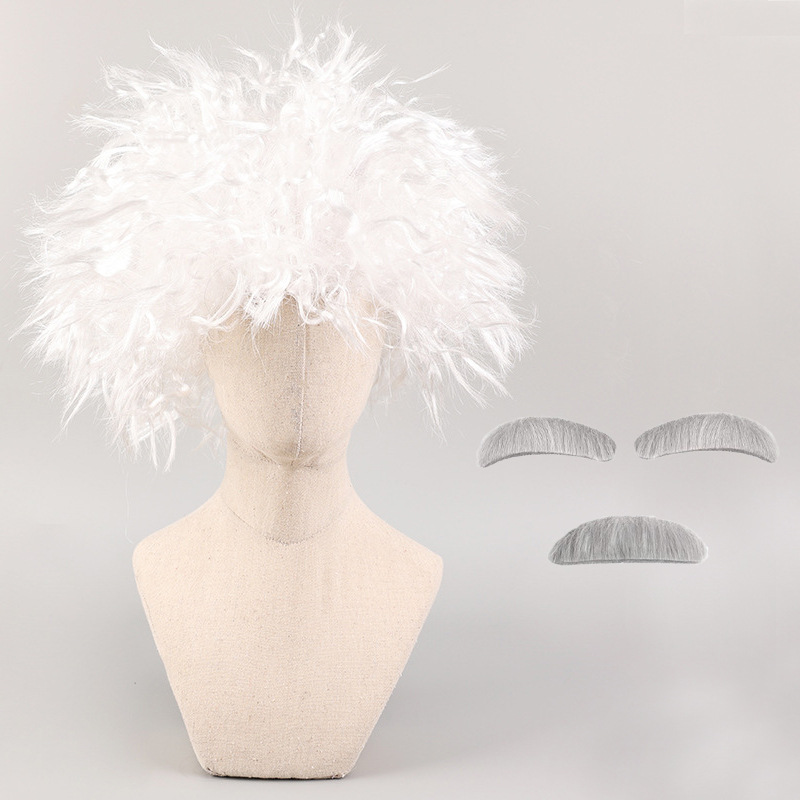 올드교수 가발 + 눈썹과 수염