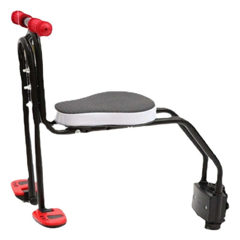 Asiento Delantero de Bicicleta para Niños de Tubo de Acero Montaje Delantero para Bicicleta de Montaña