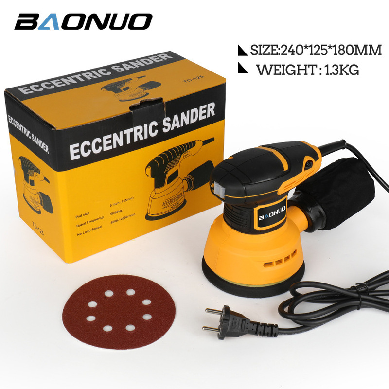 Electric Sander, Flat Sandpaper Machine for Grinding and Polishing Woodworking, Dust Collection, Flatbed 110V Cross-Border Plug