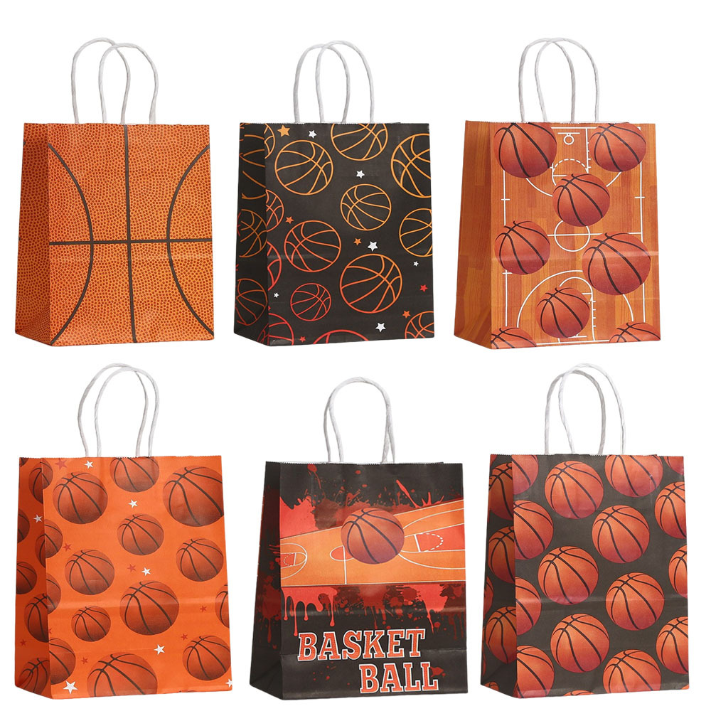 K牛皮纸篮球主题手提袋 运动主题商场礼品购物袋 儿童节日派对手
