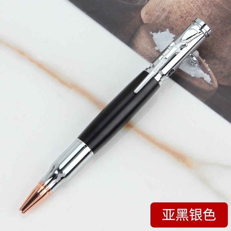 枪笔仿子弹头按压金属重手感跨境创意现货刻字战术机枪复古枪栓笔|undefined
