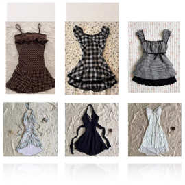 2025年夏季新款文艺复古气质设计感波点印花吊带A字裙女