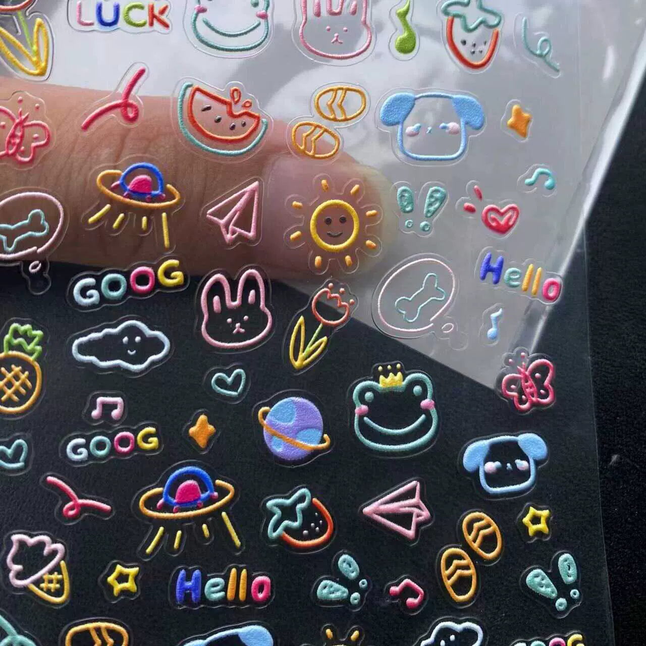 5D浮雕贴纸定制立体美甲贴定做来图订货企业文化漫展周边孩子照片