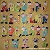 Wooden cartoon digital fridge magnet, 26 English letters, creative gift