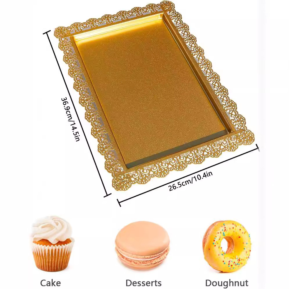 Placa de pastel de hierro forjado Placa de postres Placa cuadrada Placa europea Placa de punto occidental Placa de té de encaje Placa blanca Plata plana