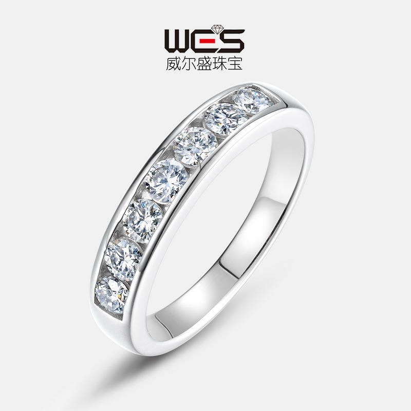 Estilo explosivo transfronterizo anillo de piedra de moissanita brillante S925 con incrustaciones de plata anillo de dedo moissane anillo de moda simple europeo y americano personalizado