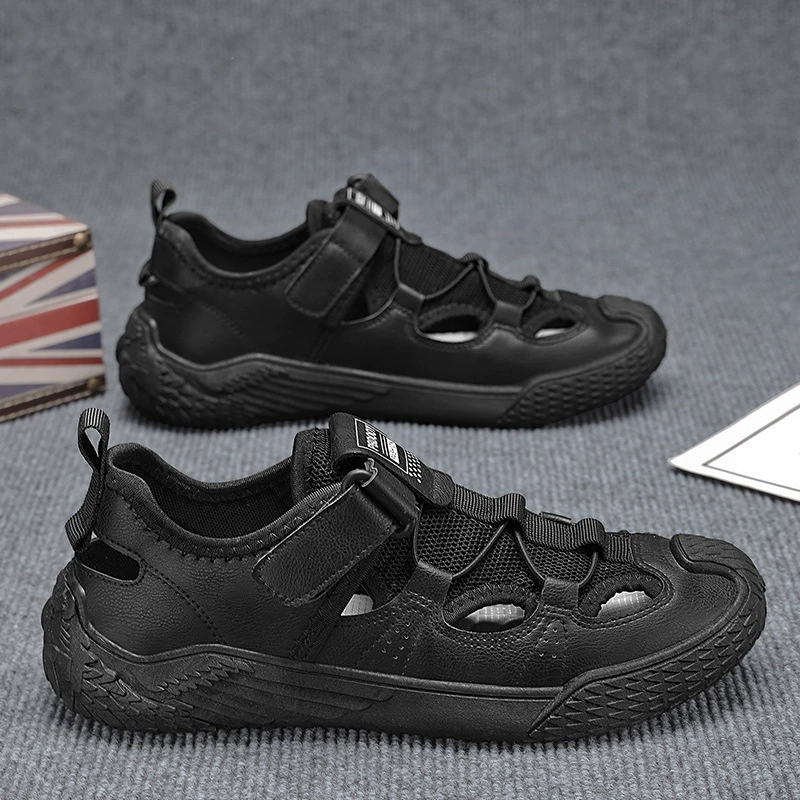 Мужская обувь летняя новая дышащая на открытом воздухе пляжная пещерная обувь тренд дикие сандалии легкие кроссовки повседневные тапочки
