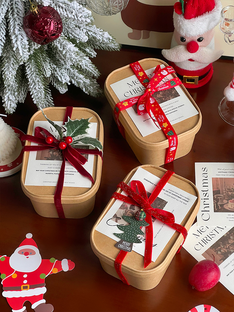 Caja de embalaje de galletas de Navidad, dulces, pasteles, dulces