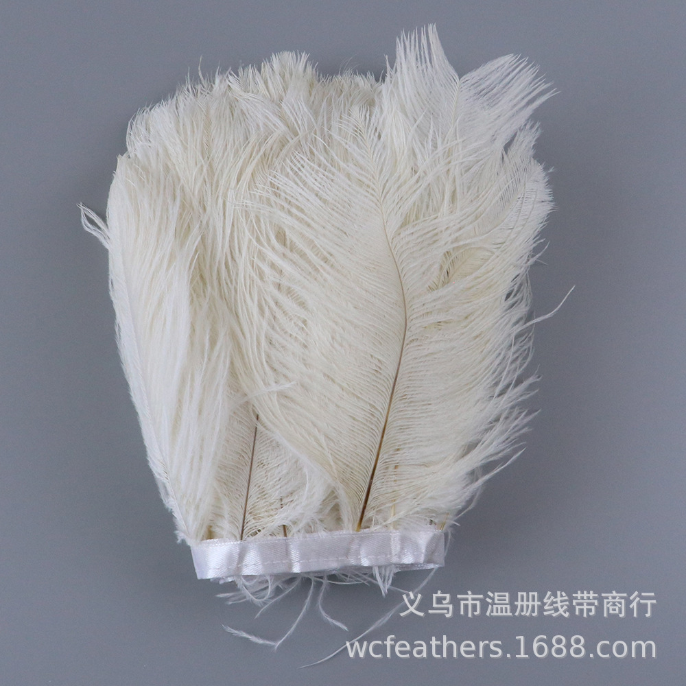供应小驼鸟毛花边原支鸵鸟毛布边服装鞋帽饰品配饰10米起宽花边