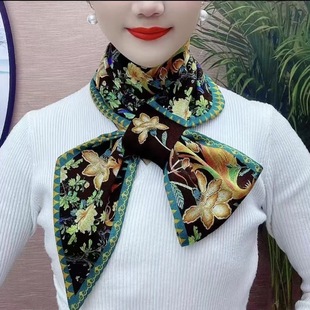 [Xinfang] [Ancient Rhyme Neck Protection Long Towel] Spring and Autumn New Thread Cotton Neck Protection All-match Warm Ethnic Style Long Towel