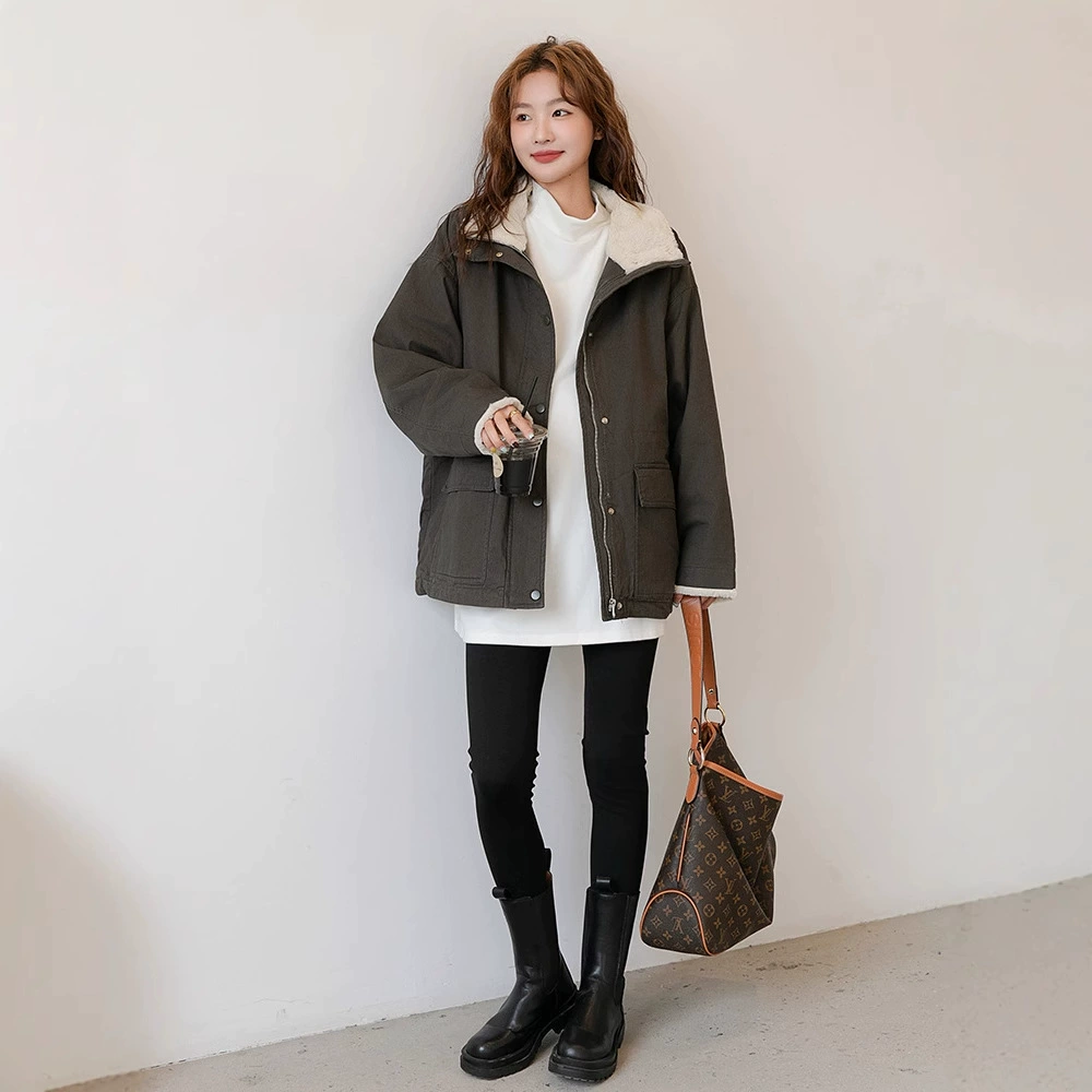 Зимняя одежда для беременных Корейская версия одежды ветер плюс бархат пальто для беременных среднего размера хлопок для беременных повседневная мода