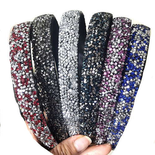 diamond hair hoop hairpin super flash set auger hair color rainbow leopard grain drill hair full circle diamond head band