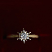 初雪 闪耀直播同款雪花镶嵌轻奢戒指指环 精致唯美法式浪漫 礼物