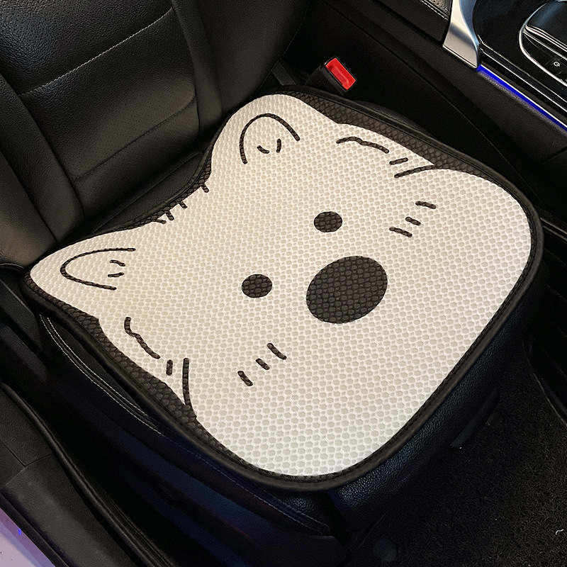 車用シートクッション オールシーズン対応 夏用アイスシルク 2025年新作 車内用 可愛い子犬柄 後部座席カバー キュートスタイル|undefined