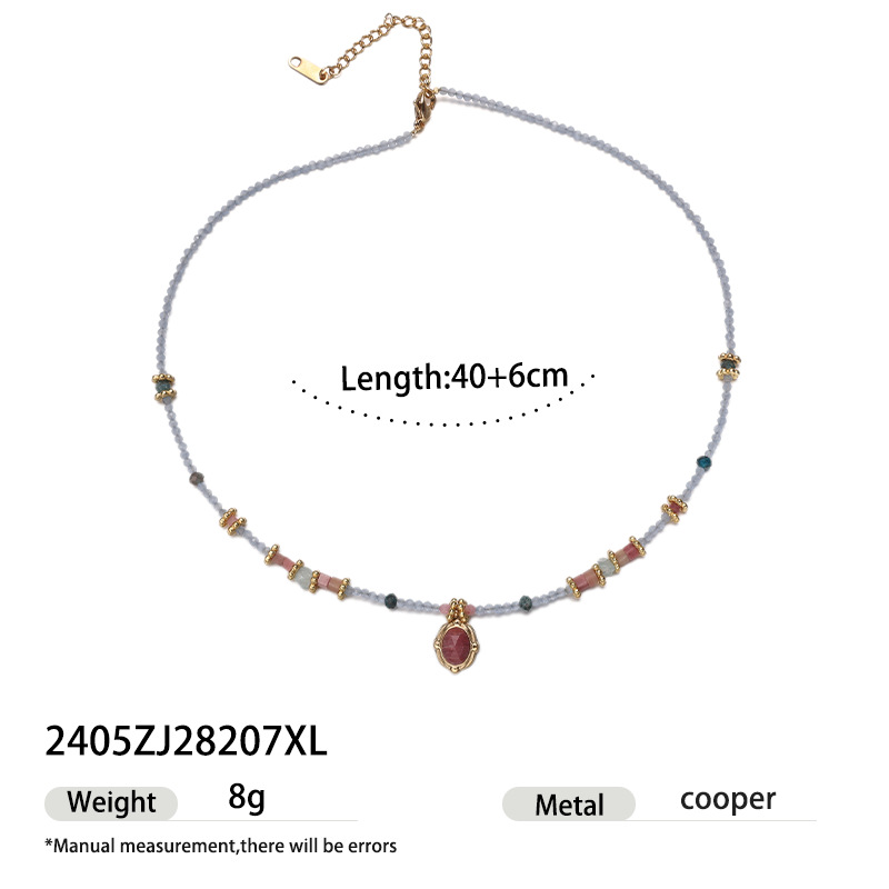 Taena collar de acero de titanio europeo y americano apilado con cadena de clavícula de piedra natural de alta calidad collar de cuentas de concha estilo explosivo transfronterizo femenino