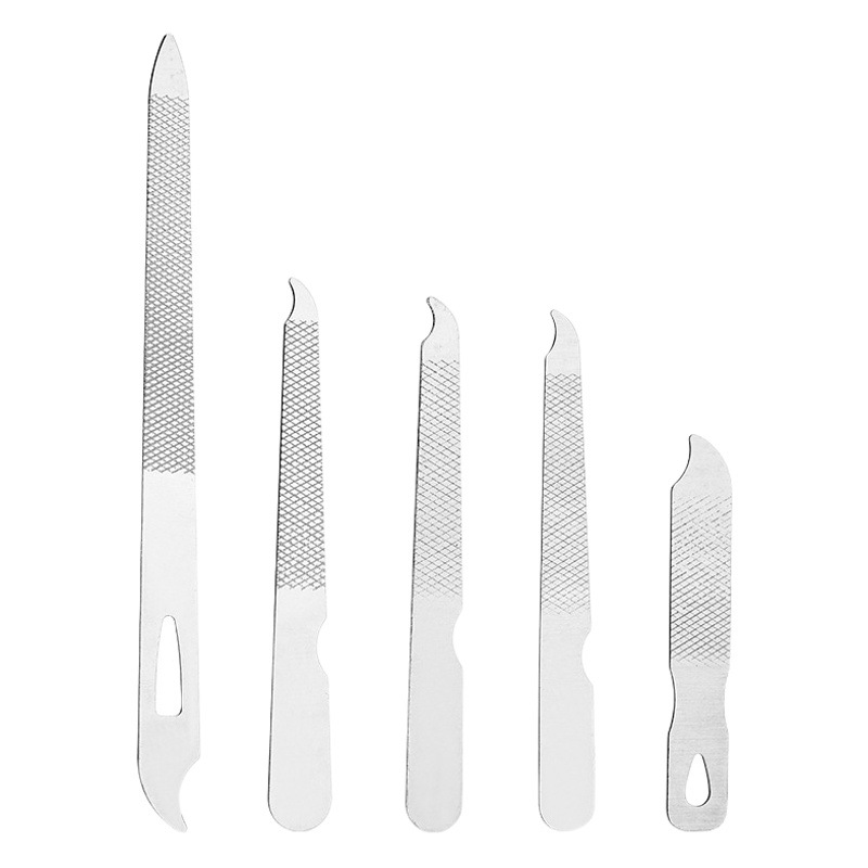 Wholesale Stainless Steel Nail File Nail Clamp Manicure Nail Tool Set Nail File Double Strips Nail Sanding