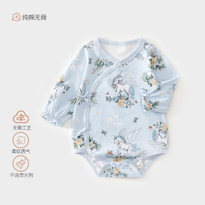 Baby's Fart Clothes Cotton Aa Class Spring and Autumn Clothes Newborn's Body Clothes Boneless Body-Fit Pajamas Baby's Climbing Clothes
